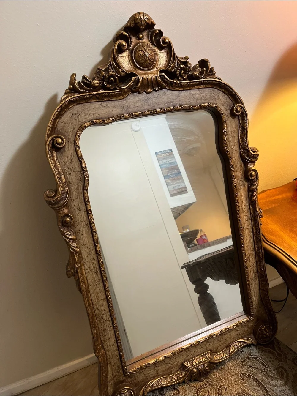 Pre 1900 Baroque Style Gold Ornate Victorian Mirror